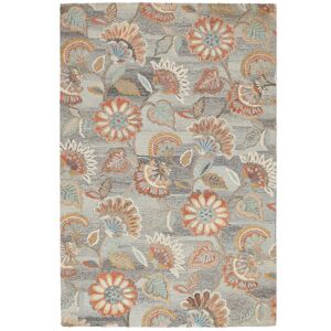 RugVista Rusty Flowers Tapis - Gris / Rouge rouille 200x300