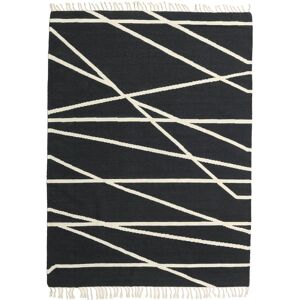 RugVista Cross Lines Tapis - Noir / Blanc ecru 160x230