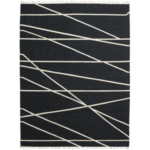 RugVista Cross Lines Tapis - Noir / Blanc ecru 250x350
