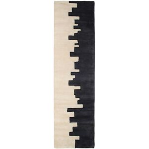 RugVista Little Town Handtufted Tapis - Blanc ecru / Gris charbon 80x350