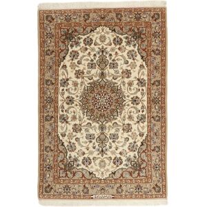 Noue a la main. Origine: Persia / Iran Ispahan chaîne de soie Tapis 105x160