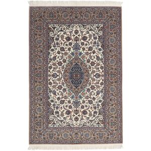 Noue a la main. Origine: Persia / Iran Ispahan chaîne de soie signe Sanai Dust Tapis 152x225