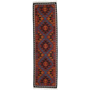 RugVista Kilim Isparta Tapis - Rouge rouille / Bleu 80x300