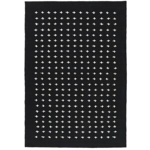 Noue a la main. Origine: India Million cross Tapis - Noir 200x300