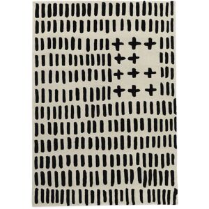 RugVista Count Down Tapis - Blanc ecru / Noir 160x230