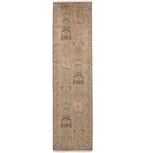 Noue a la main. Origine: India Cachemire pure soie Tapis 83x315