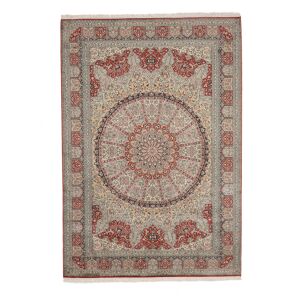 Noue a la main. Origine: India Cachemire pure soie Tapis 175x253