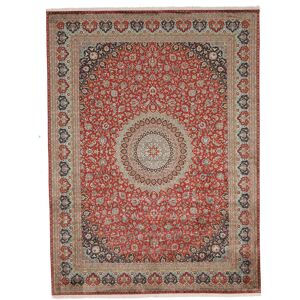 Noue a la main. Origine: India Cachemire pure soie Tapis 280x375