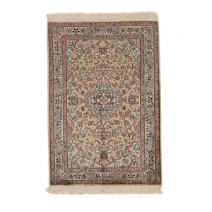 Noue a la main. Origine: India Cachemire pure soie Tapis 65x95