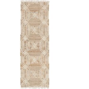 RugVista Cross Deco Tapis - Beige / Blanc ecru 80x250