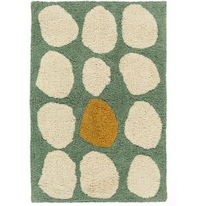 RugVista Thalassa tapis de bain - Vert / Blanc naturel 60x90