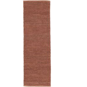 RugVista Jute Ribbed Tapis - Rouge cuivre 80x250