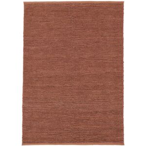 RugVista Jute Ribbed Tapis - Rouge cuivre 160x230