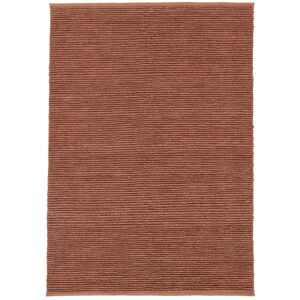 RugVista Jute Ribbed Tapis - Rouge cuivre 200x300