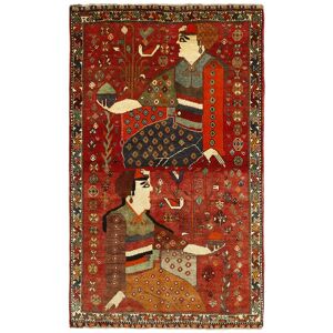 Noue a la main. Origine: Persia / Iran Kashghai Old figural / pictural Tapis 116x187