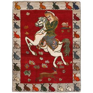 Noue a la main. Origine: Persia / Iran Kashghai Old figural / pictural Tapis 110x148