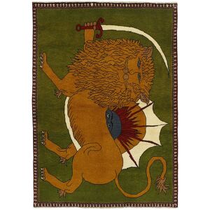 Noue a la main. Origine: Persia / Iran Kashghai Old figural / pictural Tapis 106x149