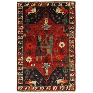 Noue a la main. Origine: Persia / Iran Kashghai Old figural / pictural Tapis 155x240