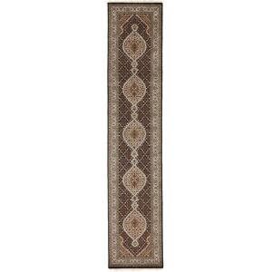 Noue a la main. Origine: India Tabriz Indi Tapis 82x399