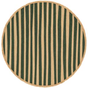 RugVista Ribbons Tapis - Beige / Vert Ø 100