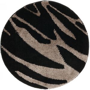 RugVista Georix tapis de bain - Taupe marron / Noir Ø 80