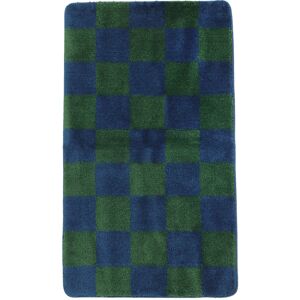 RugVista Luca Chess tapis de bain - Bleu fonce / Vert fonce 67x117