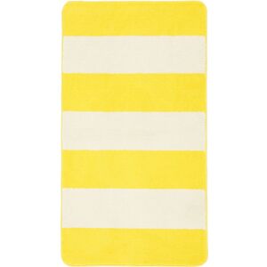 RugVista Mario Block tapis de bain - Jaune / Blanc ecru 67x117