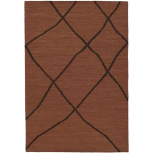 Noue a la main. Origine: India Medina Tapis - Rouge rouille / Marron fonce 160x230