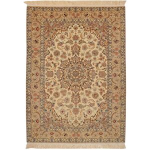 Noue a la main. Origine: Persia / Iran Ispahan soie chaîne Tapis 116x160