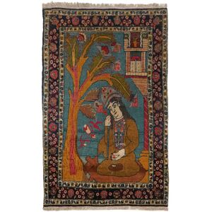 Noue a la main. Origine: Persia / Iran Tabriz Antik Tapis 64x100