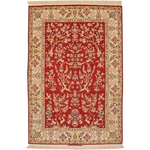 Noue a la main. Origine: Persia / Iran Ispahan soie chaîne Tapis 108x161