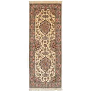 Noue a la main. Origine: Persia / Iran Ispahan soie chaîne Tapis 82x217