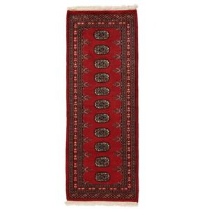 Noué à la main. Origine: Pakistan Tapis D'orient Pakistan Boukhara 2Ply 64X168 Tapis De Couloir Rouge Foncé/Noir (Laine, Pakistan)