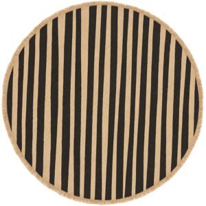 RugVista Ribbons Tapis - Beige / Noir Ø 100