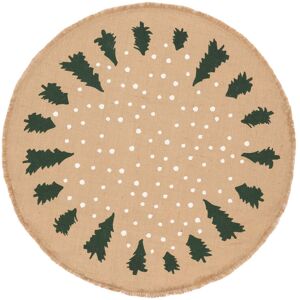 RugVista Winterland Tapis - Beige / Vert Ø 120