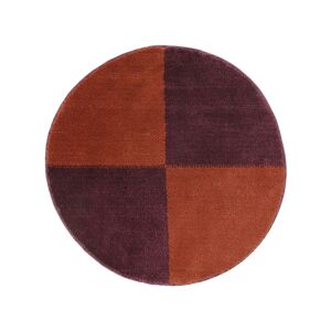 RugVista Sandro Block tapis de bain - Violet foncé / Terracotta Ø 75