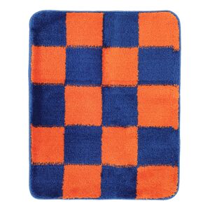 RugVista Luca Chess tapis de bain - Bleu / Orange 50x67