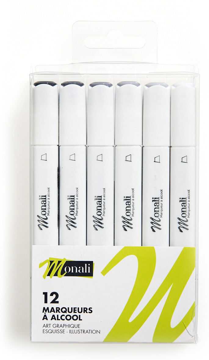 Set de 12 marqueurs gris - Monali Set de 12 marqueurs gris - Monali