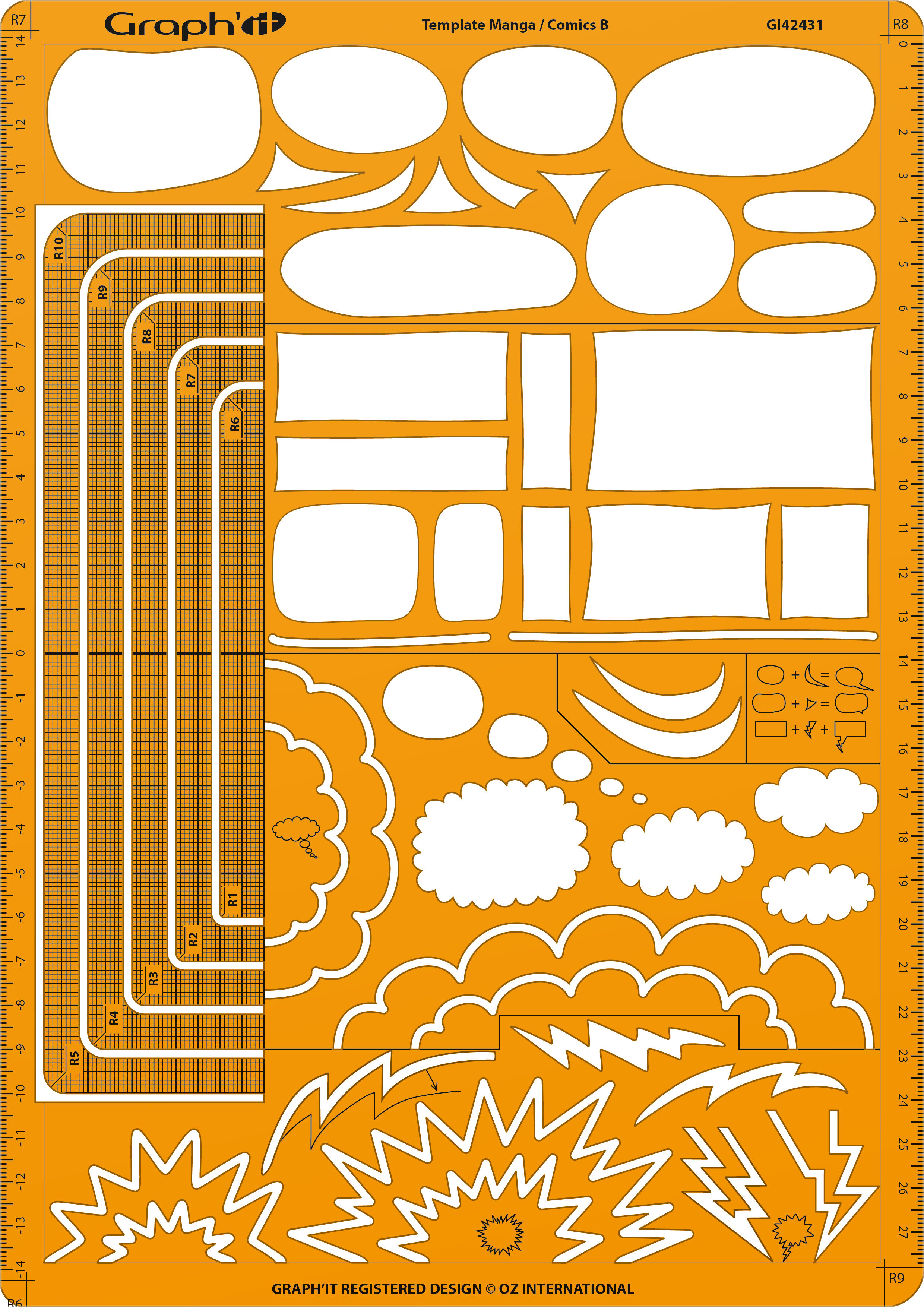 Gabarit trace Bulle Comics Manga B - Graph'it Gabarit trace Bulle Comics Manga B - Graph'it