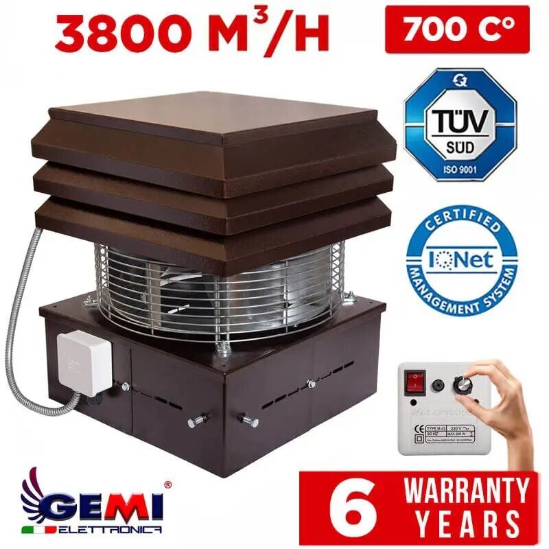 GEMI ELETTRONICA Extracteur De Fumée Pour Cheminèe Aspirateur Aspire-Fumée Électrique GEMI ELETTRONICA Extracteur De Fumée Pour Cheminèe Aspirateur Aspire-Fumée Électrique