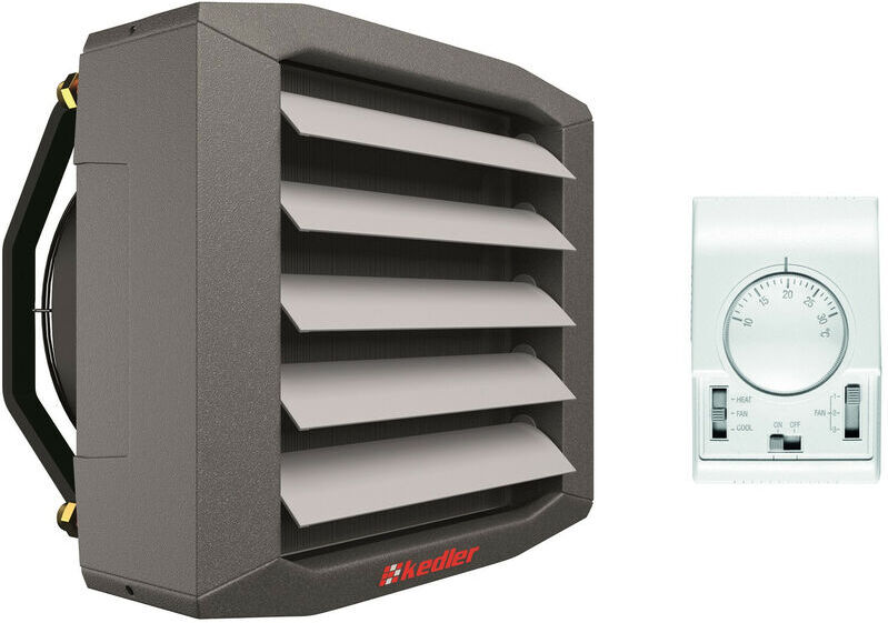 FLOWAIR KEDLER aérotherme 70 KW 5800m3/h à eau chaude avec régulateur manuel 3 FLOWAIR KEDLER aérotherme 70 KW 5800m3/h à eau chaude avec régulateur manuel 3