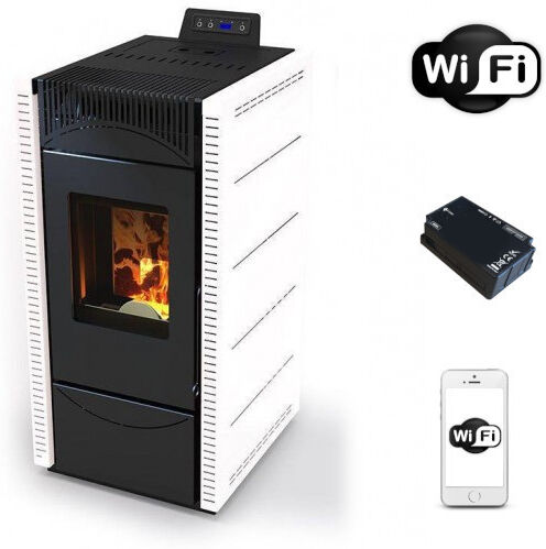 SAN MARCO Poêle à Pellet ventilé Cortina 11 Kw Bordeaux du San Marco avec WiFi SAN MARCO Poêle à Pellet ventilé Cortina 11 Kw Bordeaux du San Marco avec WiFi