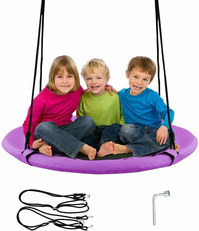 COSTWAY Balançoire Nid d’Oiseau Rond 100 CM de Diamètre pour Arbre Supporté de COSTWAY Balançoire Nid d’Oiseau Rond 100 CM de Diamètre pour Arbre Supporté de