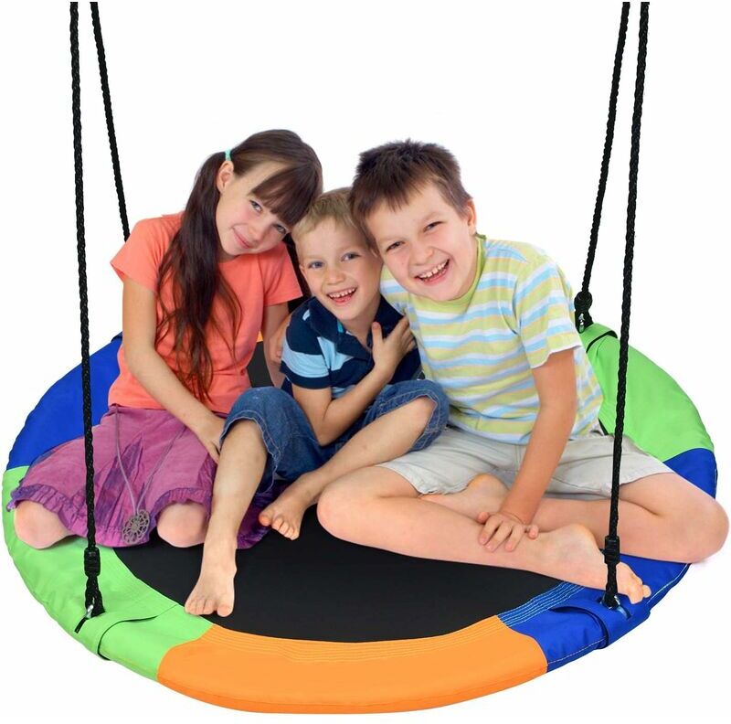 COSTWAY Balançoire Nid d’Oiseau Ronde Ø100CM pour Enfant Hauteur Réglable COSTWAY Balançoire Nid d’Oiseau Ronde Ø100CM pour Enfant Hauteur Réglable