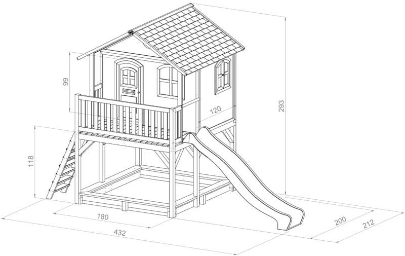 AXI Marc Maison Enfant avec Bac à Sable & Toboggan rouge   Aire de Jeux AXI Marc Maison Enfant avec Bac à Sable & Toboggan rouge   Aire de Jeux