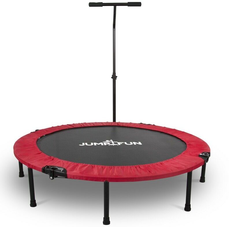 JUMP4FUN Mini Trampoline Fitness Pliable T-Bar - Ø122cm, Rouge - Rouge - Jump4fun