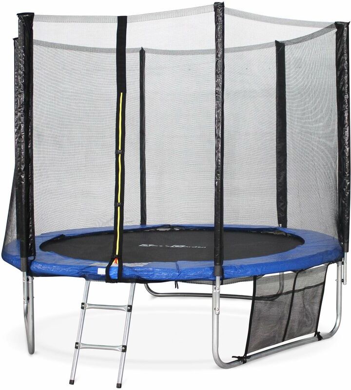 ALICE'S GARDEN Trampoline 250cm - Pluton XXL Bleu - avec filet de protection, échelle, ALICE'S GARDEN Trampoline 250cm - Pluton XXL Bleu - avec filet de protection, échelle,