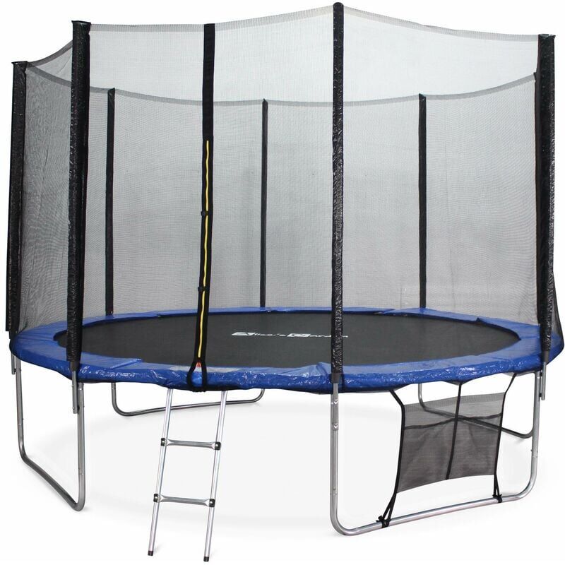 ALICE'S GARDEN Trampoline 370cm - Saturne XXL Bleu - avec filet de protection, ALICE'S GARDEN Trampoline 370cm - Saturne XXL Bleu - avec filet de protection,