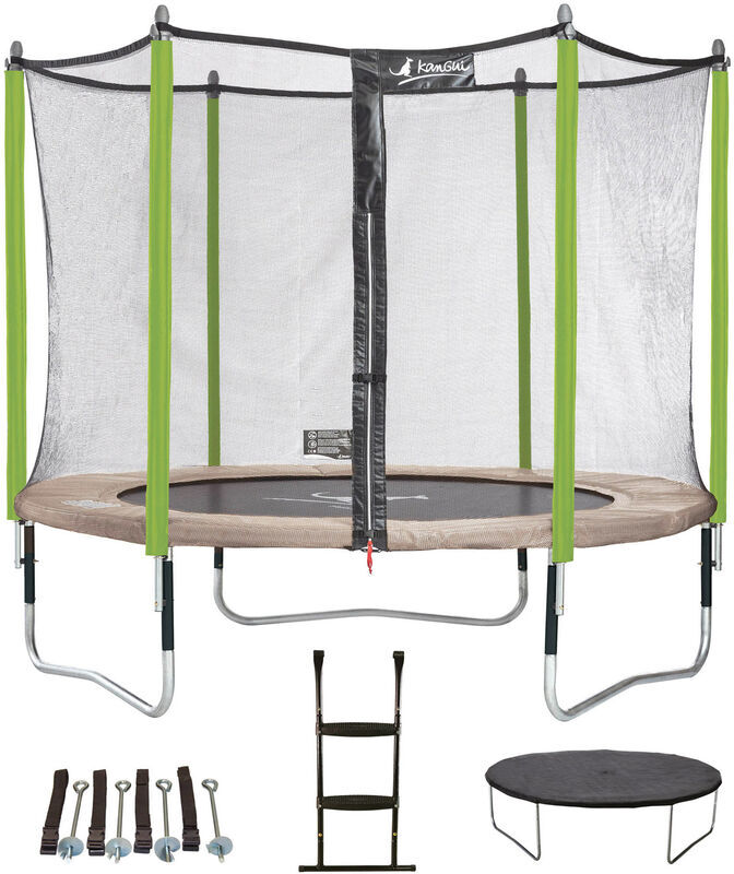 Kangui - Trampoline 305 cm + filet + échelle + bâche + kit d'ancrage Kangui - Trampoline 305 cm + filet + échelle + bâche + kit d'ancrage