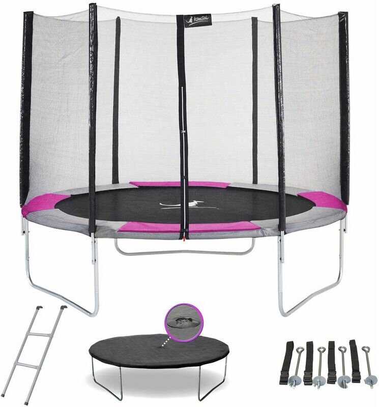 Kangui - Trampoline rond Ø300cm avec filet, échelle, bâche et kit Kangui - Trampoline rond Ø300cm avec filet, échelle, bâche et kit